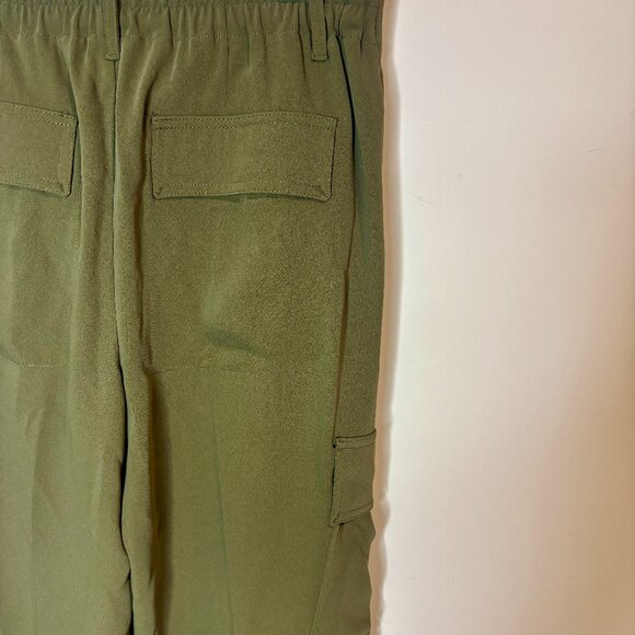 6 TALL Madewell NWT Tall Pull-On Utility Cargo Pants Faded Ivy Olive Green Crepe - Picture 7 of 11